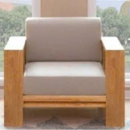Square Oak : Ghế Sofa Đơn Gỗ Sồi Kèm Nệm